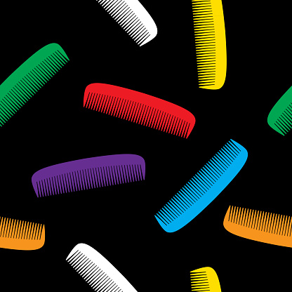 Comb Pattern Graphic Comb Pattern Colorful Stock Illustration - Download Image Now - Hair ...