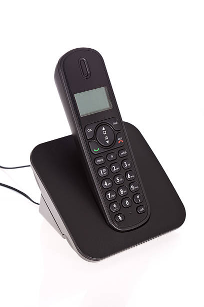 istock Black cordless phone isolated on white 96912045