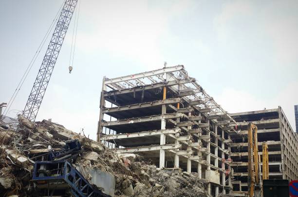 istock Construction demolition of a skyscraper office building 969121720