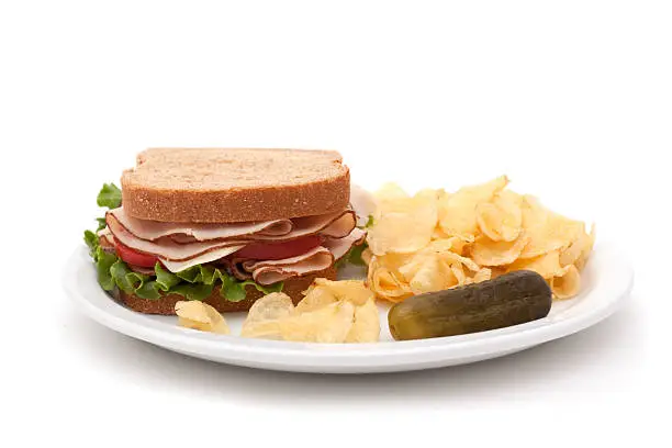 Photo of Turkey sandwich with potato chips