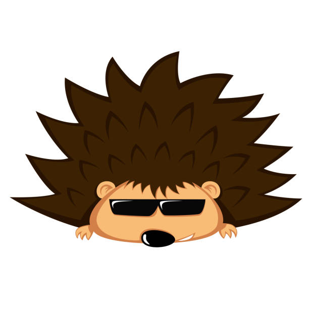 Lovely hedgehog hedgehog with sunglasses and sly smile larrikin stock illustrations