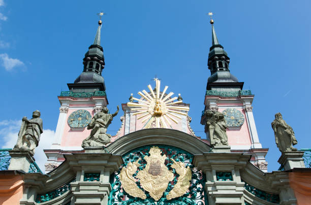 The exterior of gates of Our Dear Lady Basilica of Swieta Lipka town (Poland).