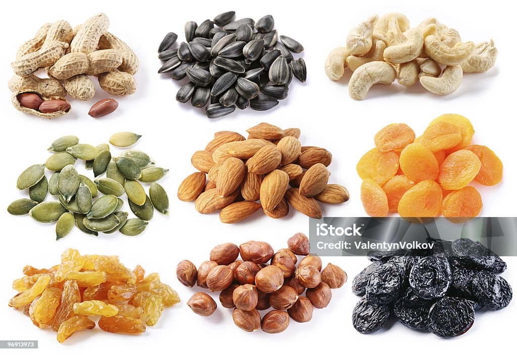 Groups various kinds of dried fruits  Agriculture Stock Photo