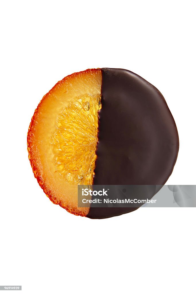 Arancio al cioccolato glassata con clipping path - Foto stock royalty-free di Arancia