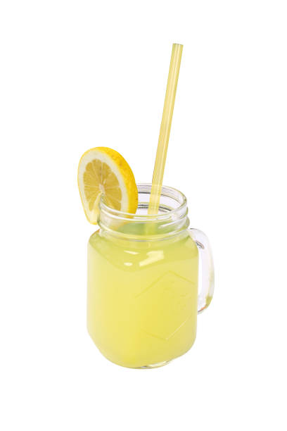 istock Cold lemonade with ice cubes and straw 969152974