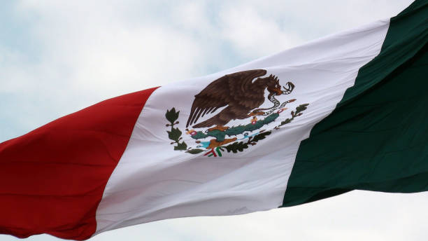 istock Waving Mexican Flag View In Mexico City Mexico 969156004
