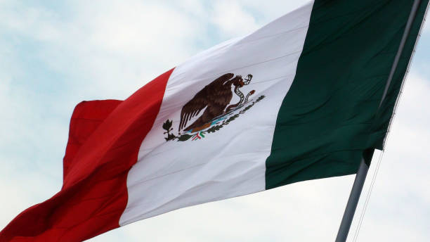 istock Waving Mexican Flag Scenery In Mexico City Mexico 969156024