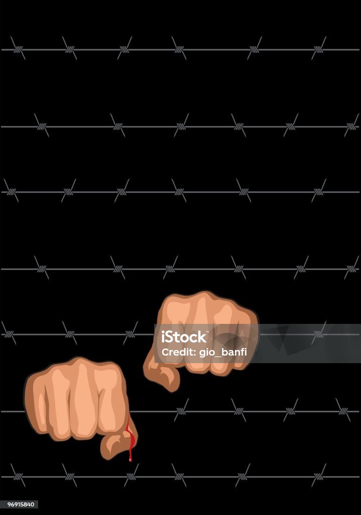 Więzienie - Grafika wektorowa royalty-free (Drut kolczasty)