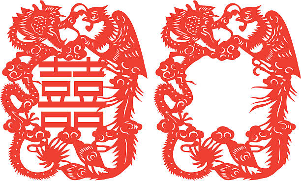 drache und phoenix - dragon chinese dragon china chinese ethnicity stock-grafiken, -clipart, -cartoons und -symbole