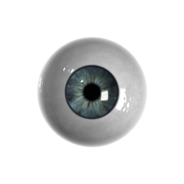 blu bulbo oculare senza vene visibili - occhio di vetro foto e immagini stock
