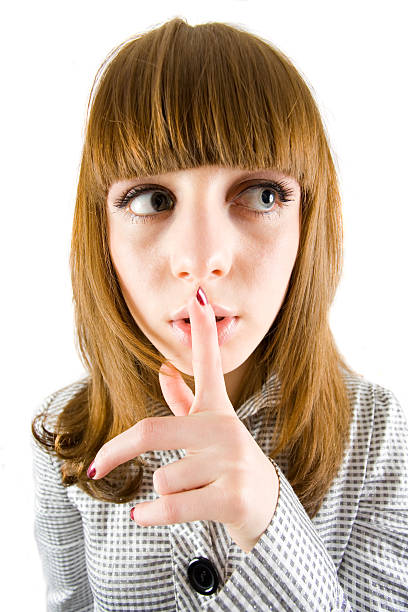 istock Girl making silence sign 96916003