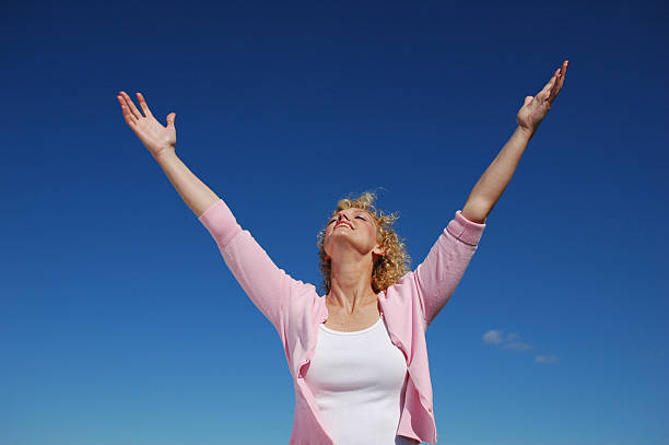 istock Woman with her arms wide open 96917230