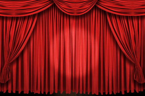 Computer generated red theatre curtain