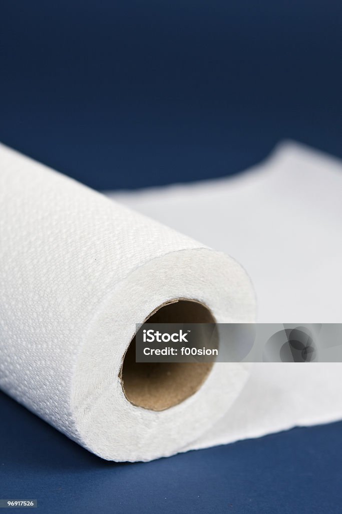 Paper Towels  Blue Background Stock Photo