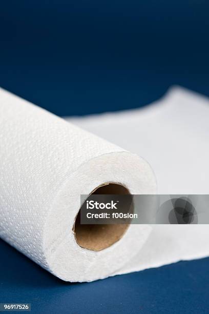 Paper Towels Stock Photo - Download Image Now - Blue Background, Cardboard, Color Image