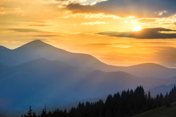 istock Beautiful sunset in the mountains 969180400