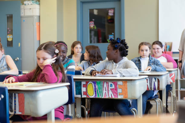 istock Multi-ethnic students sit into the class for the first day at school 969198770