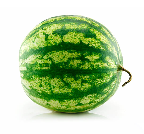 istock Ripe Green Watermelon Isolated on White 96919950