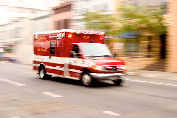 istock Fire rescue driving down the road for crisis 96920563