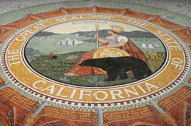 junta mozaic estado de california - state seal fotografías e imágenes de stock