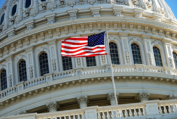 istock American flag at US Capitol Building 96921084
