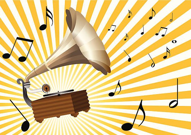 Gramophone vector art illustration