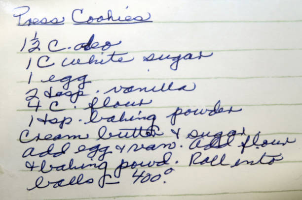 istock Hand written recipes from old home cook book 969213616