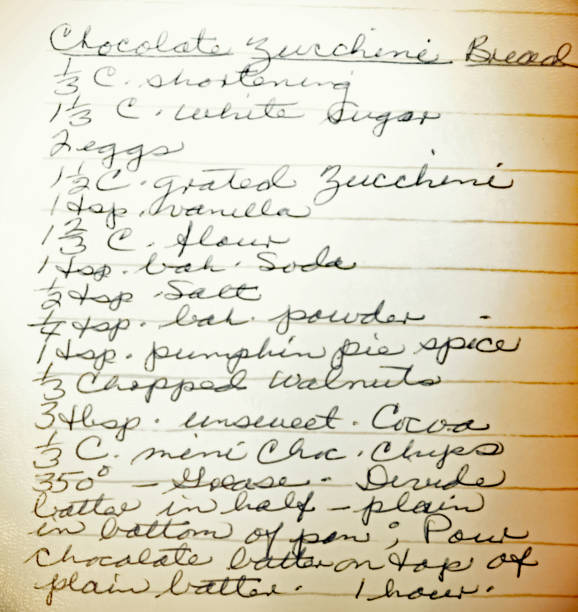 istock Hand written recipes from old home cook book 969215654