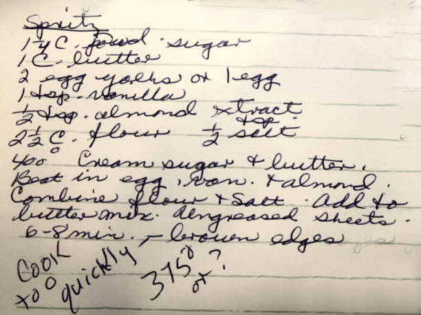 istock Hand written recipes from old home cook book 969215698