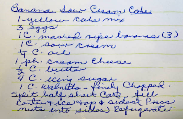 istock Hand written recipes from old home cook book 969217780