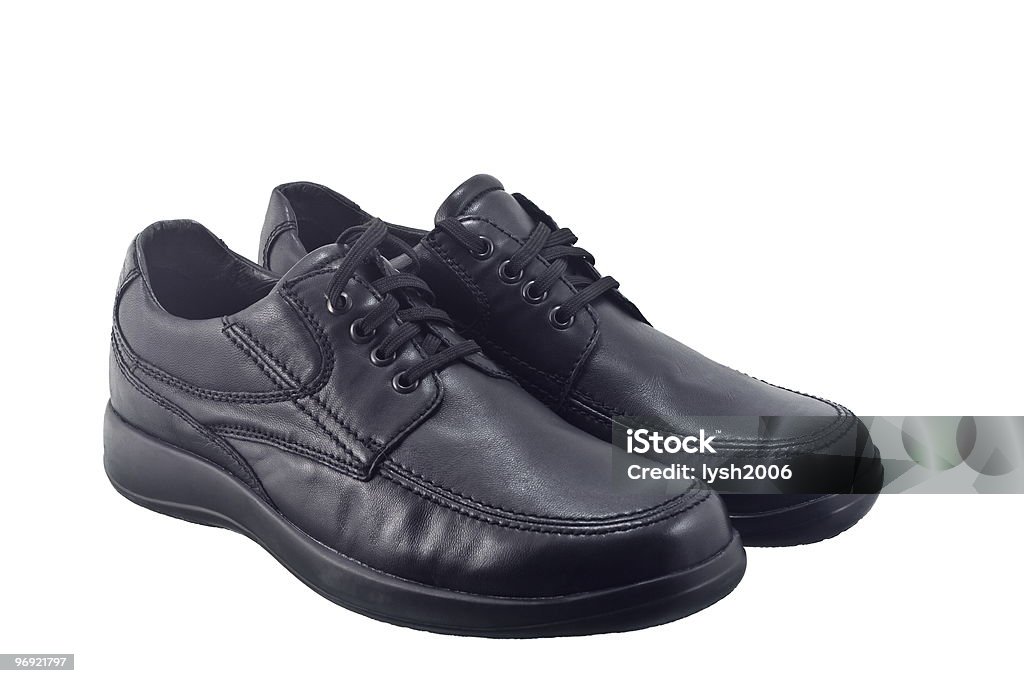 Leather shoes  Black Color Stock Photo