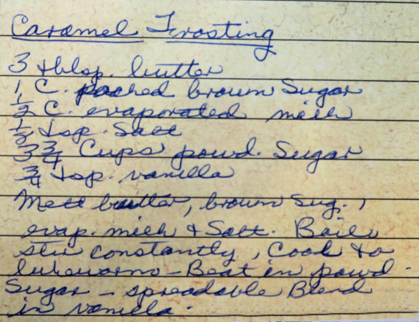 istock Hand written recipes from old home cook book 969218556