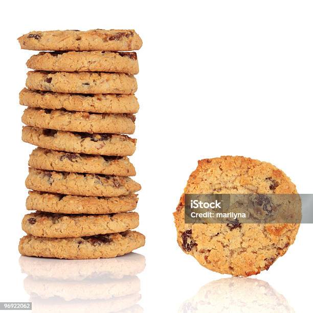 Flapjack Cookies Stock Photo - Download Image Now - Oatmeal Cookie, White Background, Baked