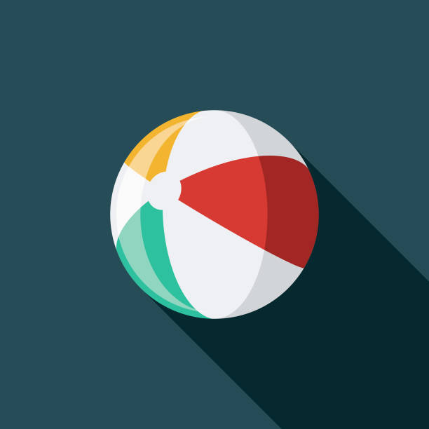 Beach Ball Flat Design Summer Icon with Side Shadow A colored flat design summer and beach icon with a long side shadow. Color swatches are global so it’s easy to edit and change the colors. beach ball stock illustrations
