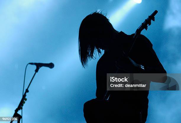 Gitarrist Silhouette Stockfoto und mehr Bilder von Aufführung - Aufführung, Beleuchtet, Blau