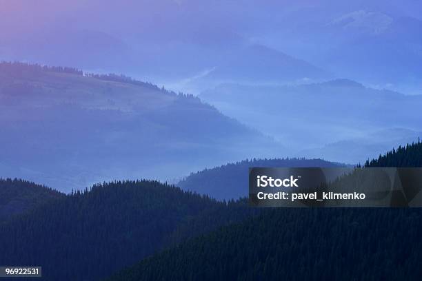 Mountains Landscape With Fog Stock Photo - Download Image Now - Carpathian Mountain Range, Color Image, Fog