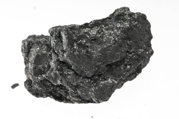 graphite mineral sample studio shot with white background - graphite imagens e fotografias de stock