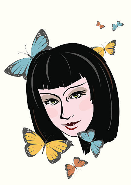 istock Young pretty girl with butterflies in fantasy style 96922706