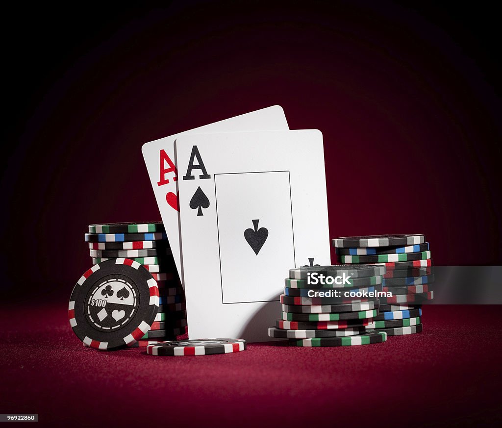 gambling chips Photo gambling chips on the dark Ace Stock Photo