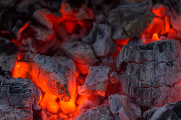 istock ,barbecue charcoal, burning charcoal in the background 969229066