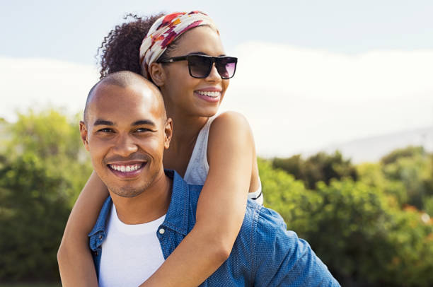 Young african couple in love