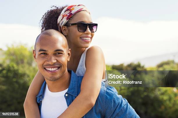 Young African Couple In Love Stock Photo - Download Image Now - Couple - Relationship, Public Park, Young Couple