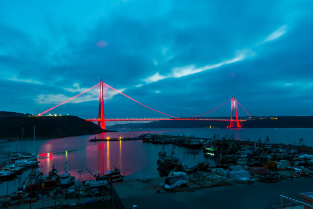 istock Yavuz Sultan Selim Bridge in Istanbul, Turkey. 3rd Bosphorus Bridge night view. 969234290