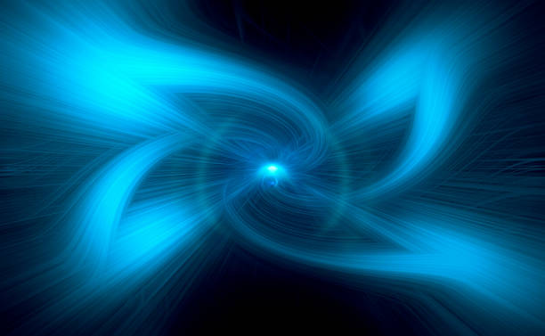 istock Abstract fractal background, blue on black 969234868