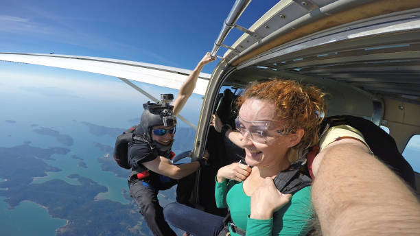 istock Sky diving tandem self portrait 969237822