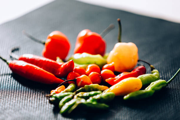 Red, yellow, green peppers