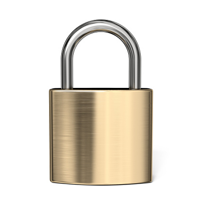 Padlock 3D rendering illustration isolated on white background