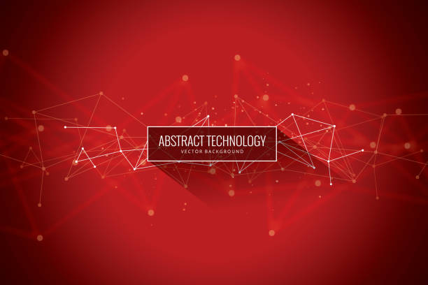 ilustrações, clipart, desenhos animados e ícones de resumo de rede fundo vermelho - backgrounds technology abstract red