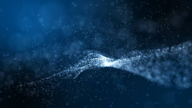 istock Dark blue and glow particle abstract background. 969264808