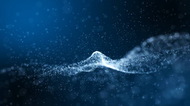 istock Dark blue and glow particle abstract background. 969264820
